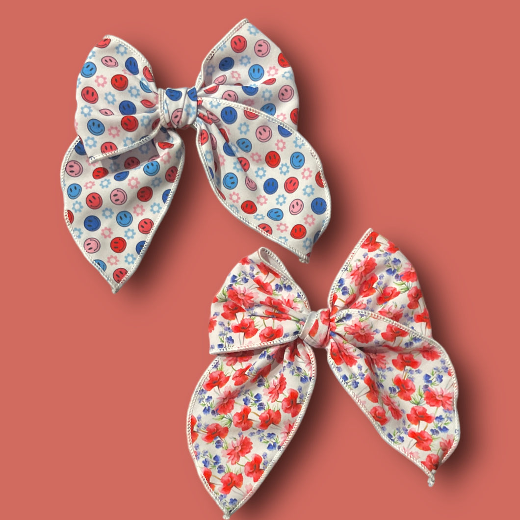 4th Tail Down Fabric Bows