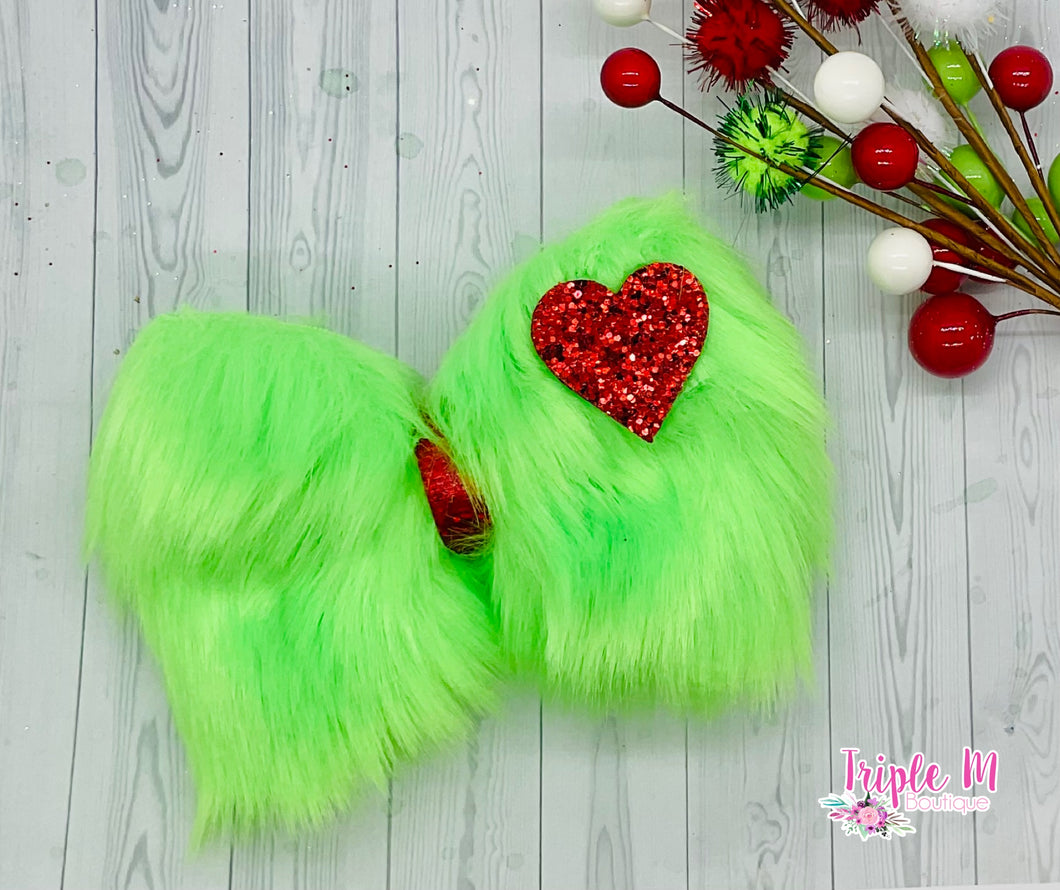 Mean, Green Fur Bow